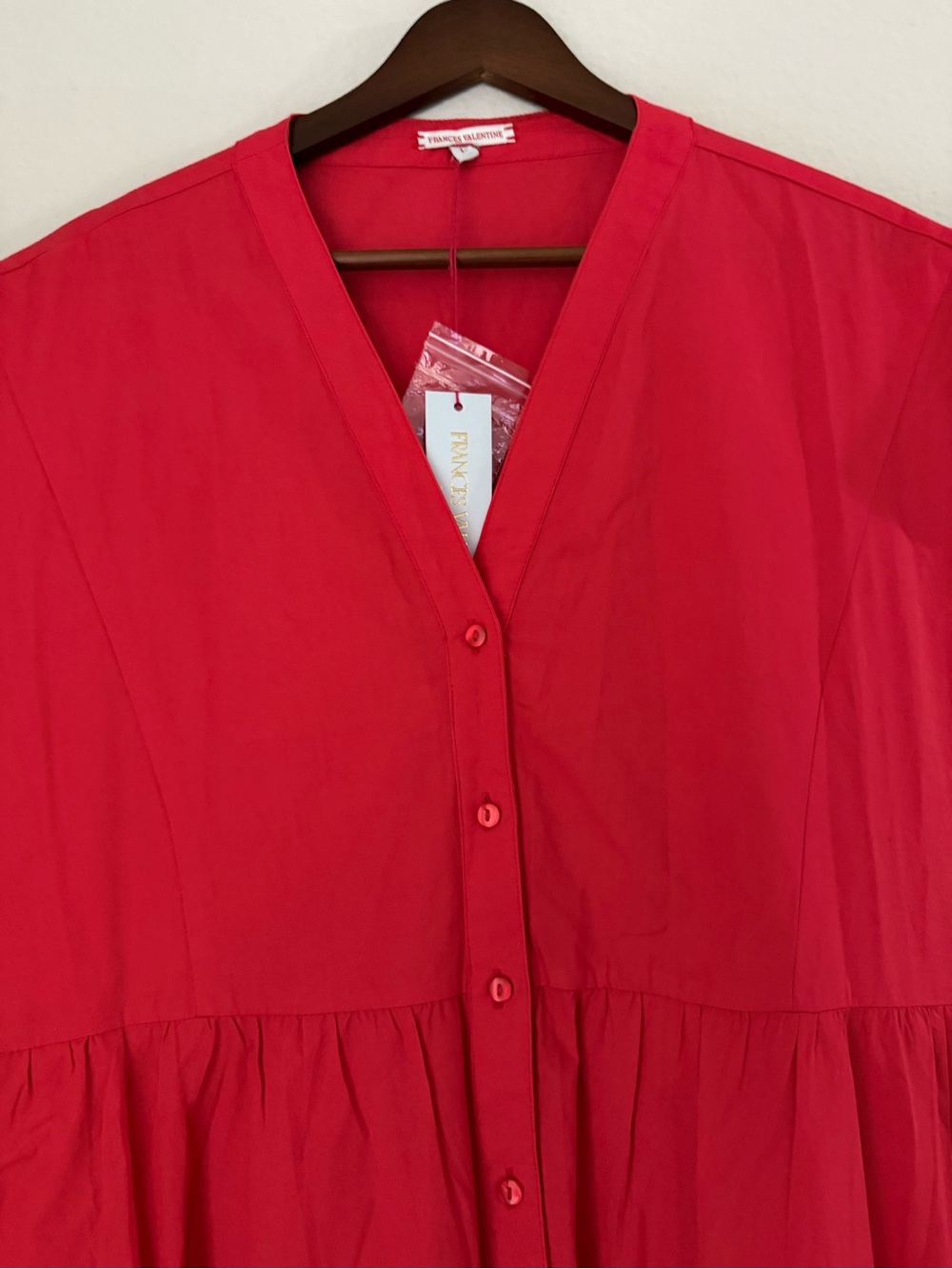 Frances Valentine Coral Breezy cotton Mini Dress NWT. size large - Picture 3 of 8